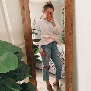 Boutique Tye Dye Balloon Sleeve Pullover